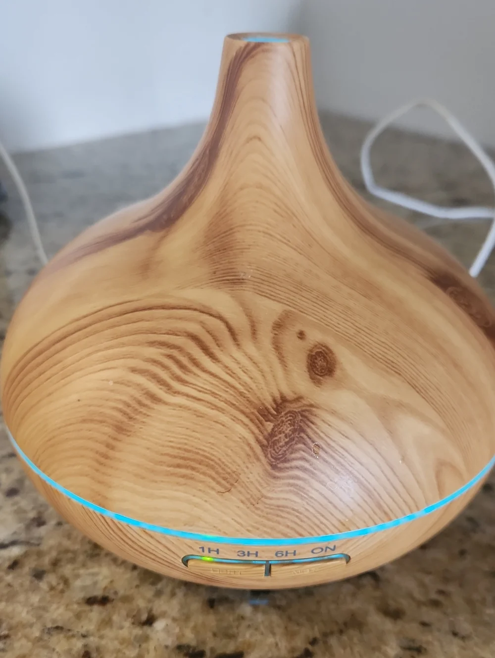 Wood Grain Ultrasonic Aroma Diffuser - Light Brown